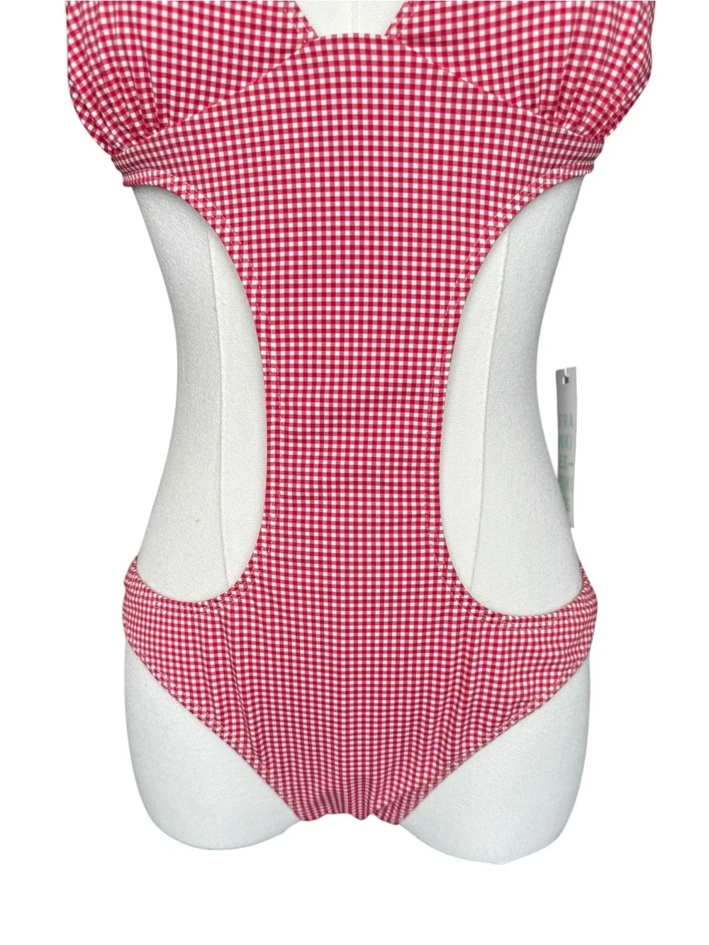 NWT Frankies Bikini Cruise Monokini One Piece Swimsuit in Ladybug Gingham XL